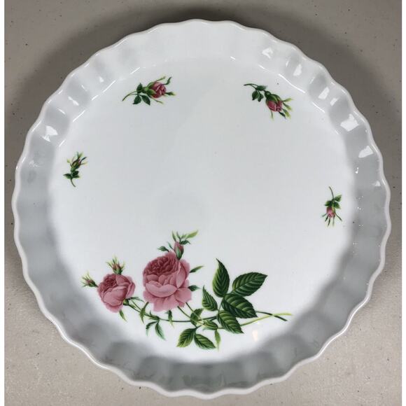 2 Chistineholm Pie/Quiche Plates Dishes Pink Roses